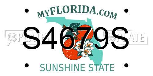 S4679S Florida License Plate