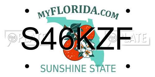 S46KZF Florida License Plate