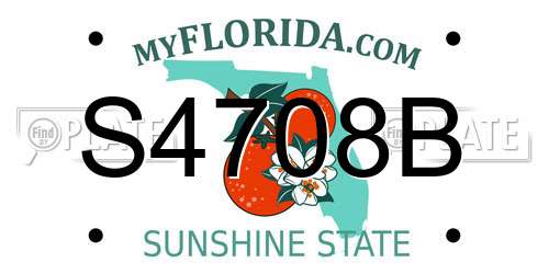 S4708B Florida License Plate