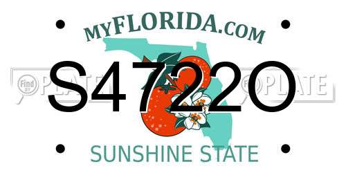 S4722O Florida License Plate