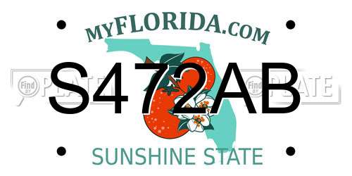 S472AB Florida License Plate