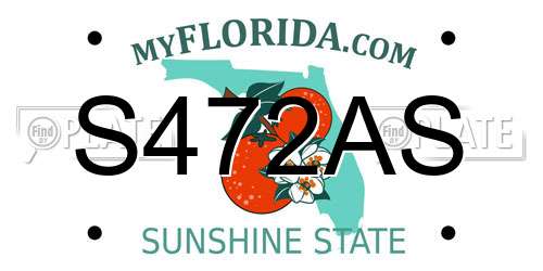 S472AS Florida License Plate
