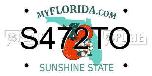 S472TO Florida License Plate