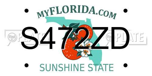 S472ZD Florida License Plate