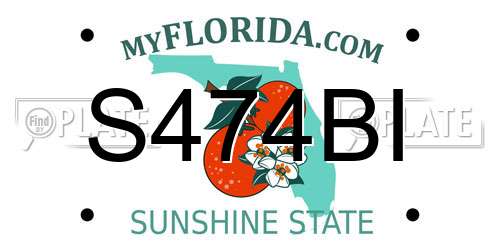 S474BI Florida License Plate