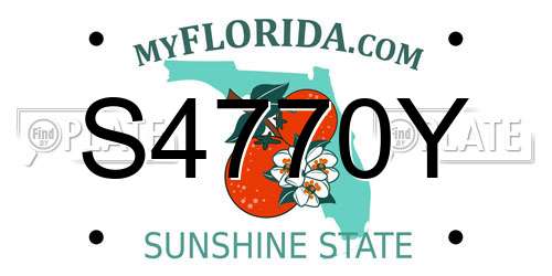 S4770Y Florida License Plate