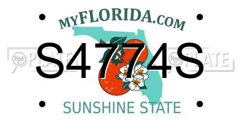 S4774S Florida License Plate
