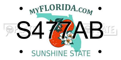 S477AB Florida License Plate