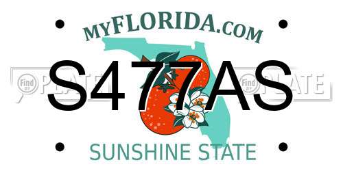 S477AS Florida License Plate