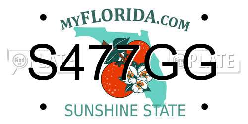 S477GG Florida License Plate