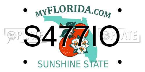 S477IO Florida License Plate