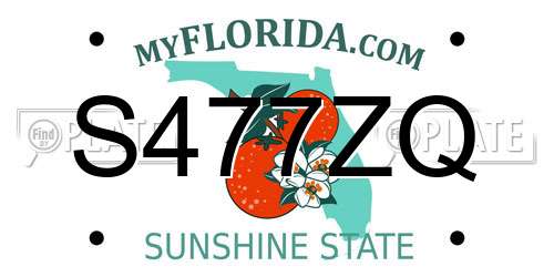 S477ZQ Florida License Plate