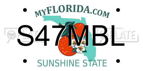 S47MBL Florida License Plate