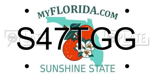 S47TGG Florida License Plate