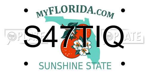 S47TIQ Florida License Plate
