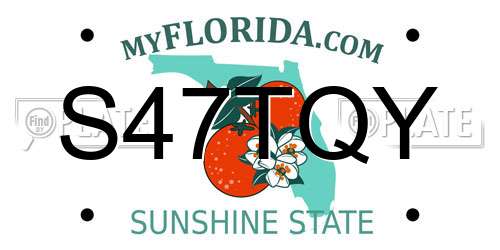 S47TQY Florida License Plate