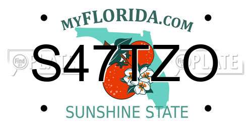 S47TZO Florida License Plate