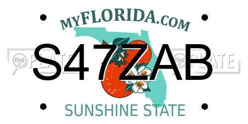 S47ZAB Florida License Plate