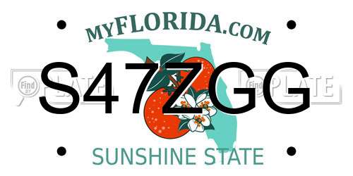 S47ZGG Florida License Plate