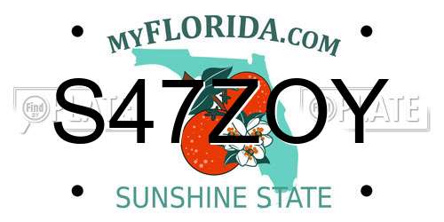 S47ZOY Florida License Plate