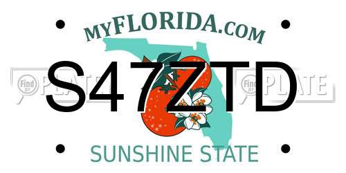 S47ZTD Florida License Plate