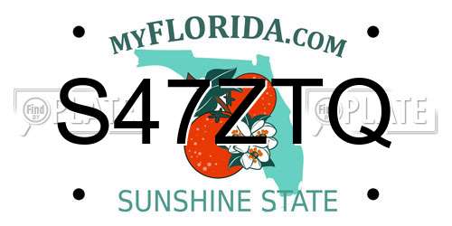 S47ZTQ Florida License Plate