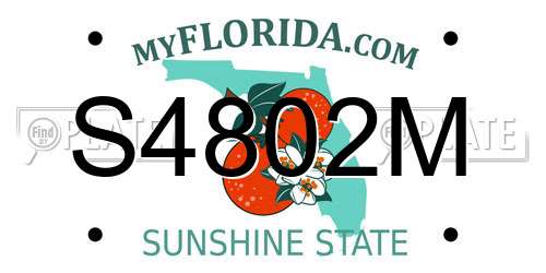 S4802M Florida License Plate