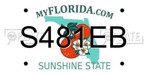 S481EB Florida License Plate