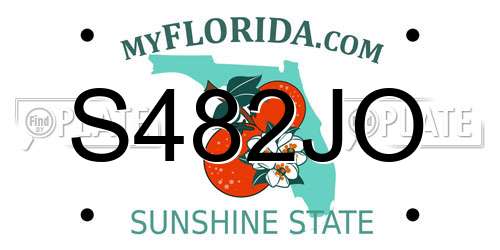 S482JO Florida License Plate