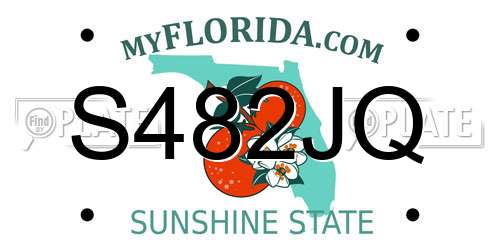 S482JQ Florida License Plate