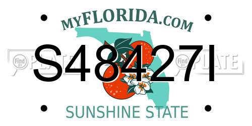 S48427I Florida License Plate