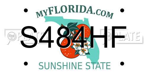 S484HF Florida License Plate