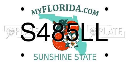S485LL Florida License Plate