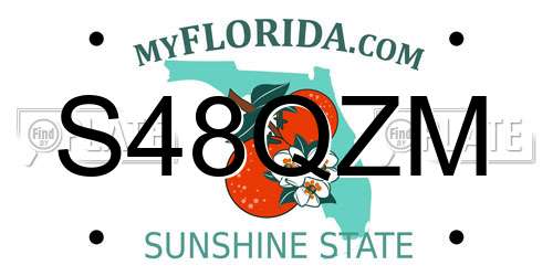 S48QZM Florida License Plate