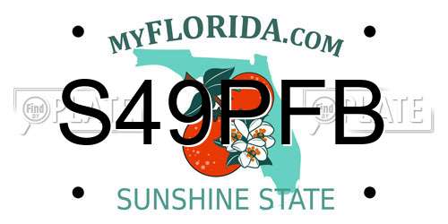 S49PFB Florida License Plate