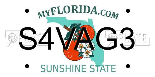 S4VAG3 Florida License Plate