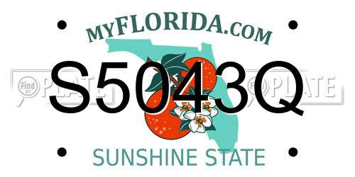 S5043Q Florida License Plate