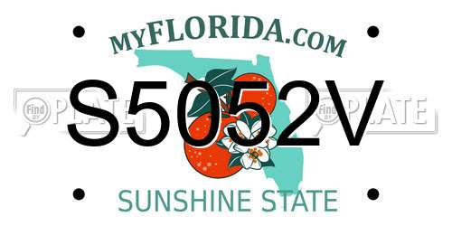 S5052V Florida License Plate