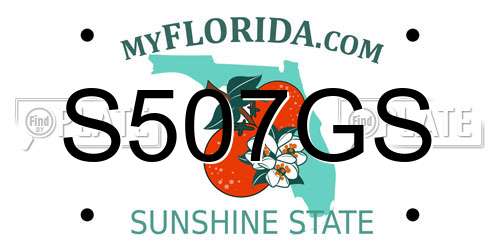S507GS Florida License Plate