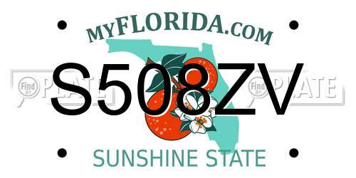 S508ZV Florida License Plate