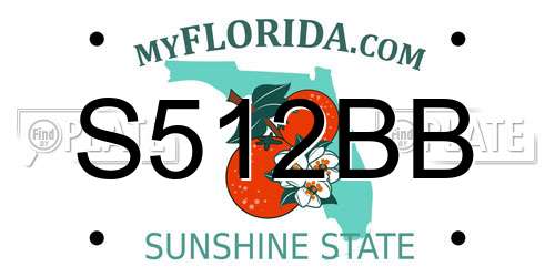 S512BB Florida License Plate