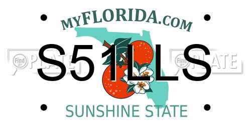 S51LLS Florida License Plate