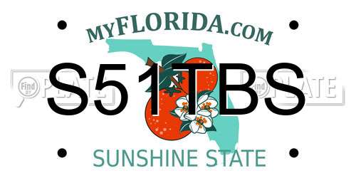 S51TBS Florida License Plate