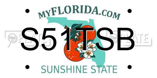 S51TSB Florida License Plate