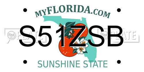 S51ZSB Florida License Plate
