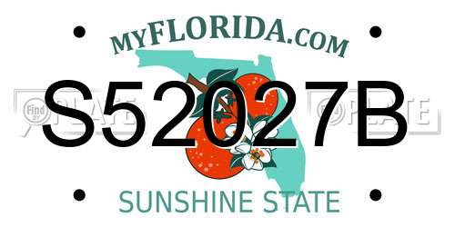 S52027B Florida License Plate