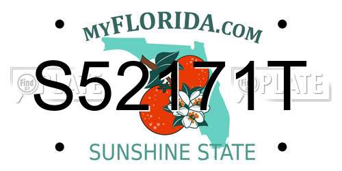 S52171T Florida License Plate
