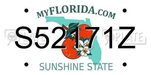 S52171Z Florida License Plate