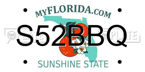 S52BBQ Florida License Plate