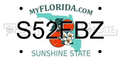 S52FBZ Florida License Plate